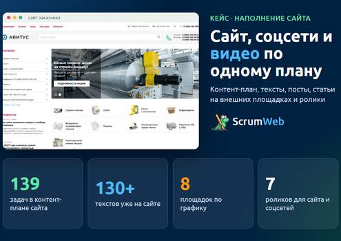 Когда занимаешься развитием и наполнением сайта заказчика: контент-план, восемь площадок и видео